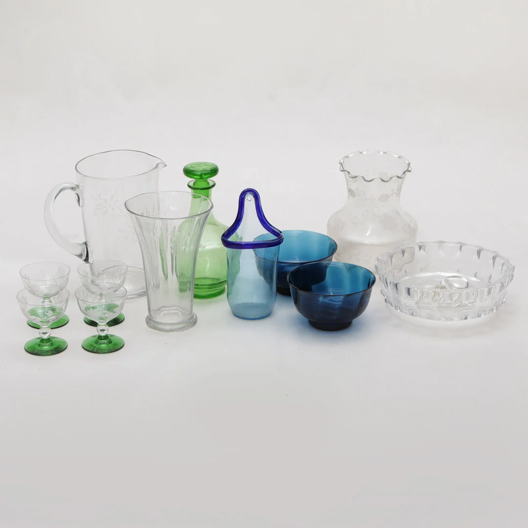 GLASFÖREMÅL, 15 st. — Utility glass — Kalmar Auktionsverk
