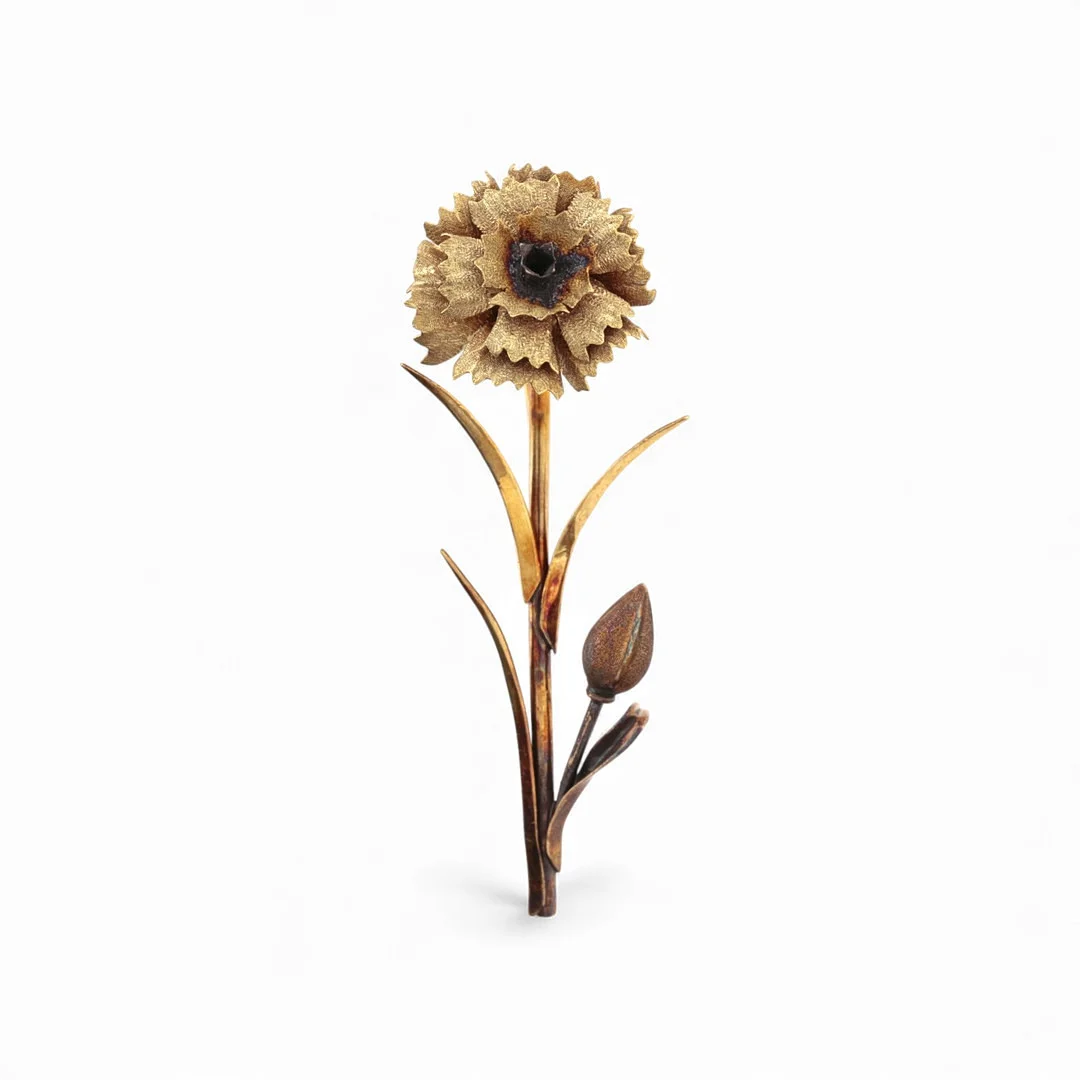 Floral brooch in matte gold. — Brooches & Pendants — Balclis