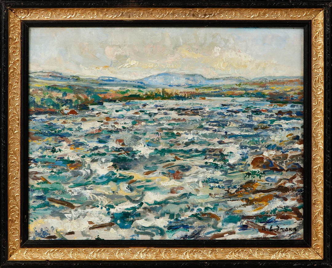AXEL ERDMANN. Landskap, olja på duk, signerad. — Paintings — Göteborgs Auktionsverk