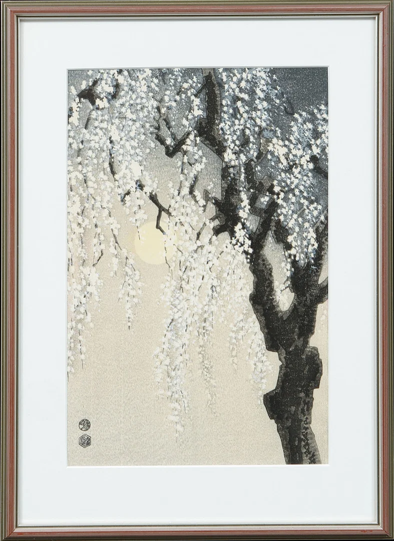 EIICHI KOTOZUKA. Körsbärsträd i månljus, träsnitt. — Engravings & Prints — Göteborgs Auktionsverk