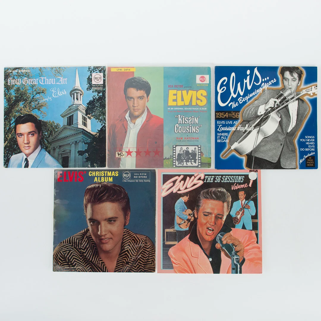 ELVIS PRESLEY. Vinylskivor, 5 stycken. — Audio, Vinyl & Hi-Fi — Laholms Auktionskammare