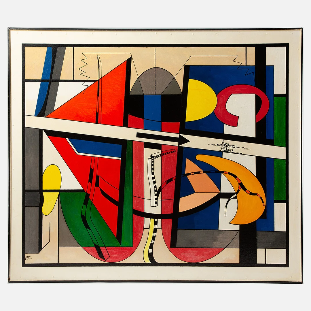 ALBERT JOHANSSON. "Konnexion 123, studieplan och farliga förbindelser". — Paintings — Stockholms Auktionsverk Göteborg