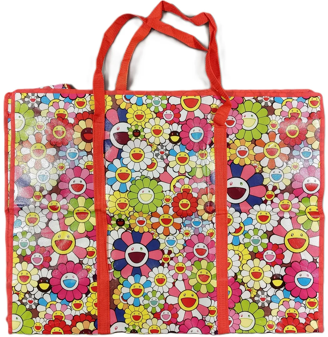 MURAKAMI, TAKASHI. Shopping Bag "Flowers", bunte Tragetasche. — Other — Auktionshaus Blank