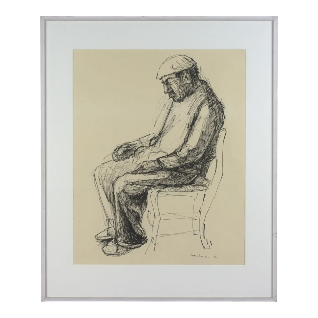 ECKE ZANDÉR. Tuschteckning, "Pedro sovande", signerad, -57. — Drawings — Höganäs Auktionsverk