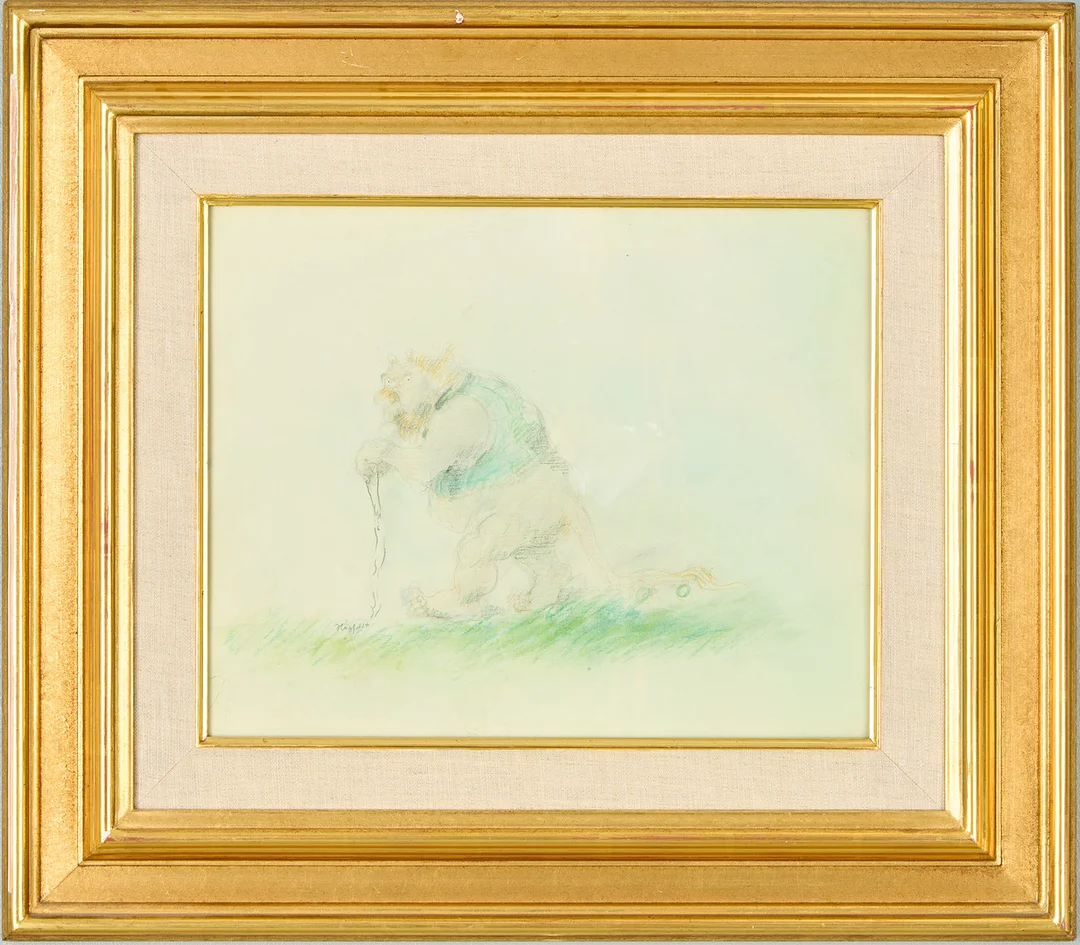 ROBERT HÖGFELDT. Landskap samt troll med käpp. — Paintings — Uppsala Auktionskammare