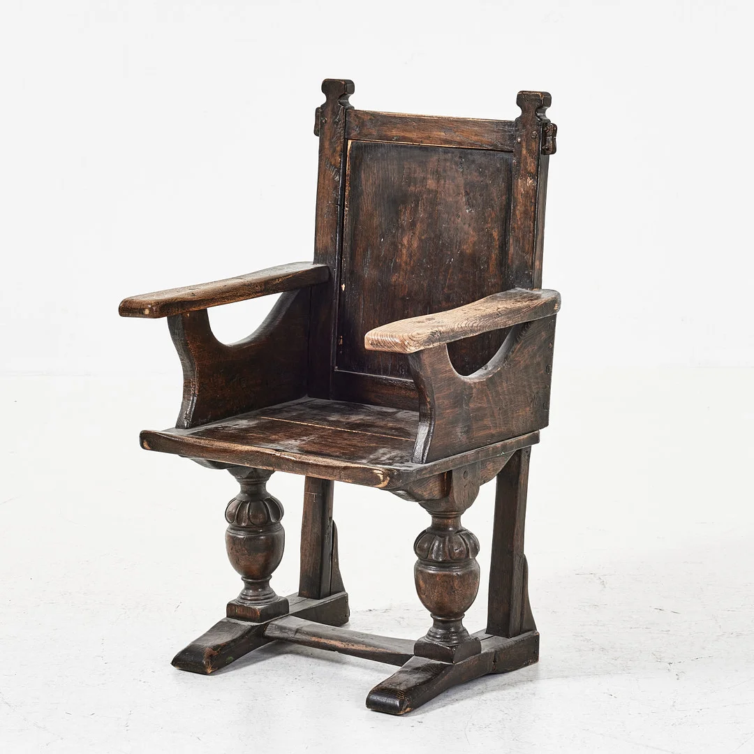 KARMSTOL, barock, 1700-tal, ek. — Armchairs & Chairs — Stockholms Auktionsverk Magasin 5