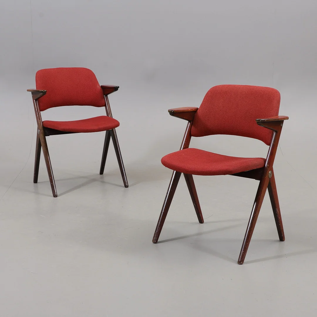 BENGT RUDA. Fåtöljer, ett par, ur Triva-serien, för Nordiska Kompaniet, 1950-tal. — Armchairs & Chairs — Växjö Auktionskammare