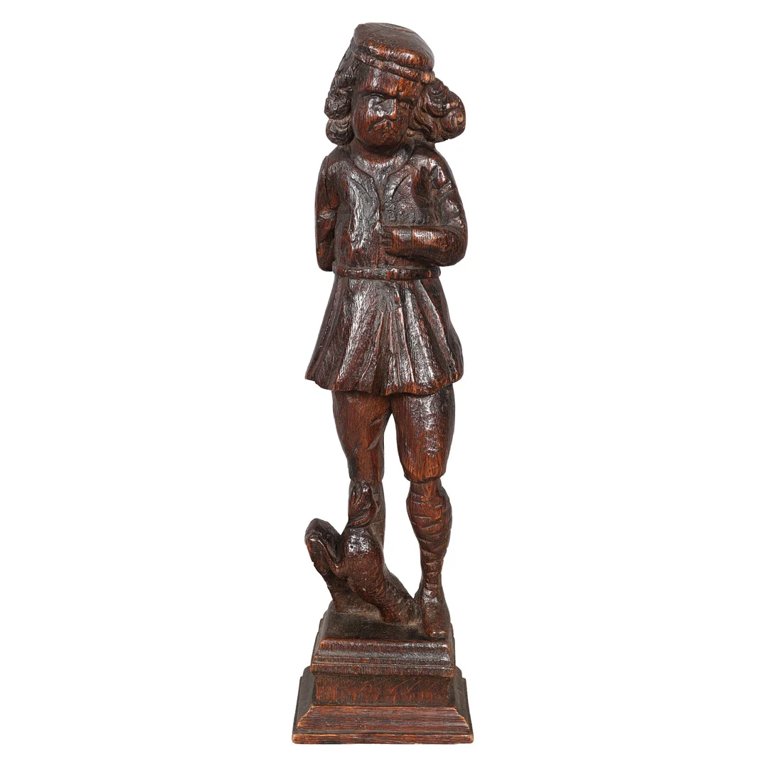 A LATE 16TH / EARLY 17TH CENTURY CARVED FIGURE OF ST ROCHE. — Other — Bishop & Miller