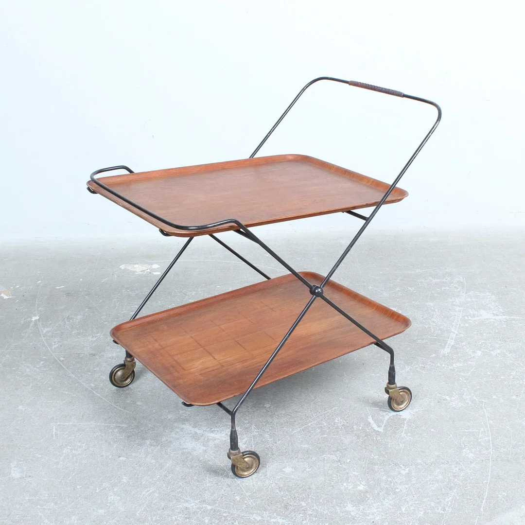 PAUL NAGEL. für Jie Gantofa, Faltbarer Servierwagen der 1970er, Schweden. — Other — Stockholms Auktionsverk Düsseldorf/Neuss