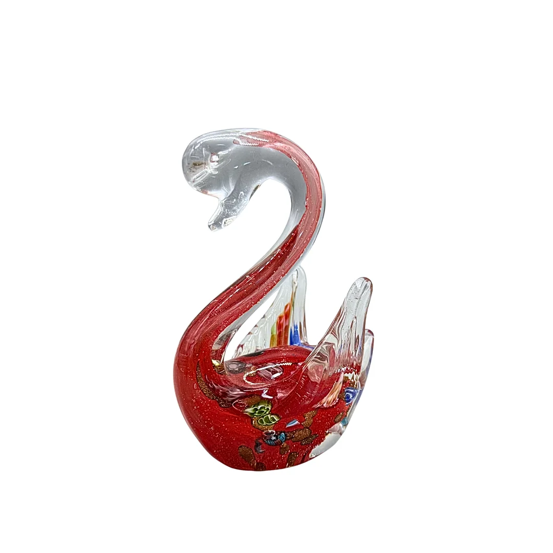 HANDGEMACHTE GLASFIGUR EINES SCHWANS. — Art glass — Auktionshaus Stuber's Hammerschlag