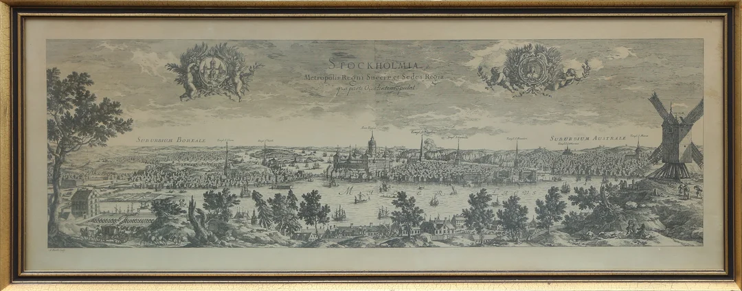 STOCKHOLMSMOTIV, 2 st, efter antik grafik, 1900-tal. — Other — Kalmar Auktionsverk