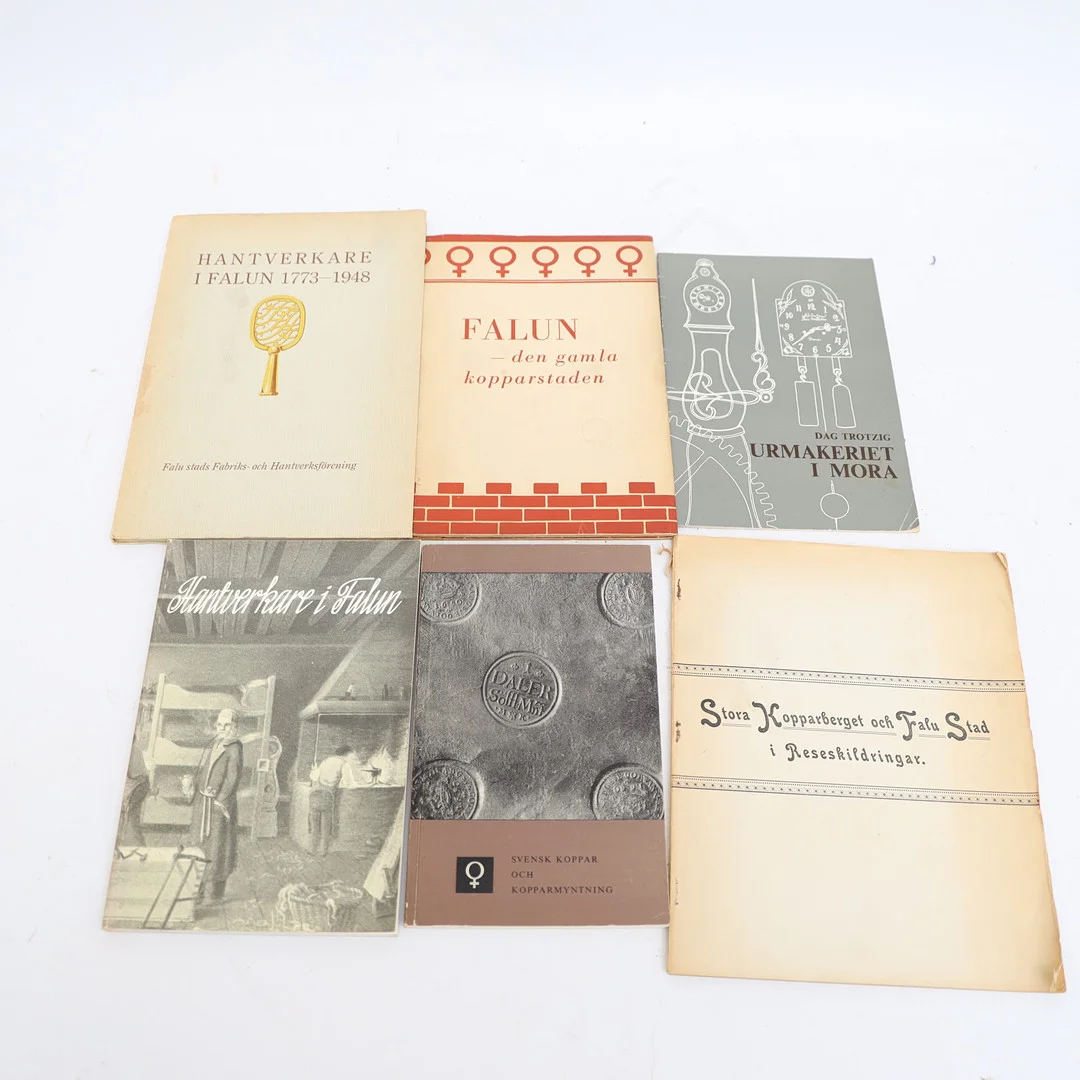 BÖCKER & HÄFTEN, Rörande Dalarna, Falun, Mora med mera. — Books — Falun Auktionsbyrå