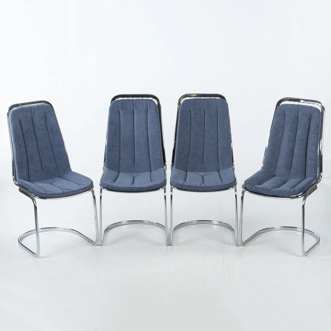 GASTONE RINALDI. Stolar, 4 st, Rima, Italien, kromad stål, 1970/80-tal. — Armchairs & Chairs — Laholms Auktionskammare