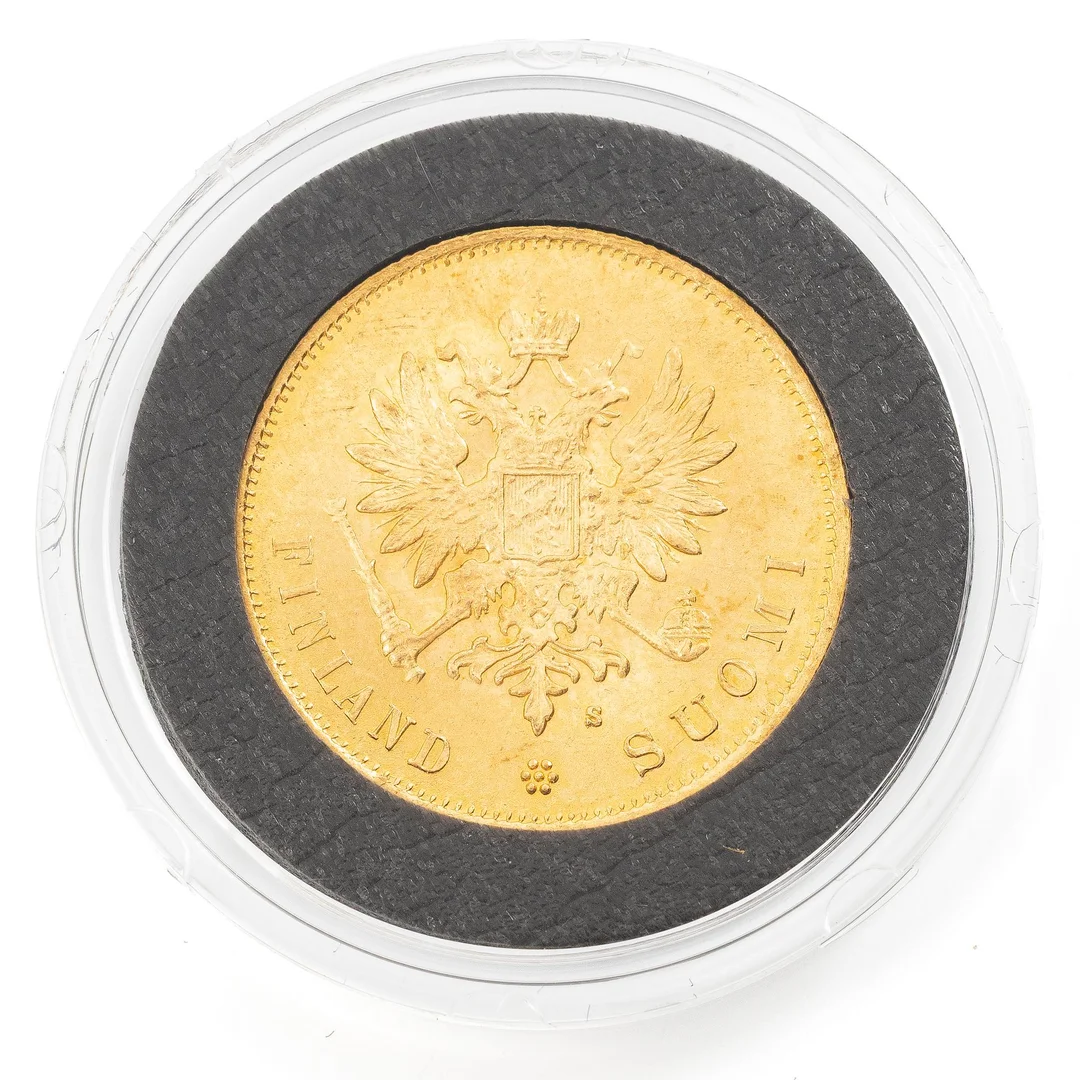 Guldmynt, Storhertigdömet Finland, Alexander III, 10 Markka 1882. — Militaria/Mynt — Bukowskis