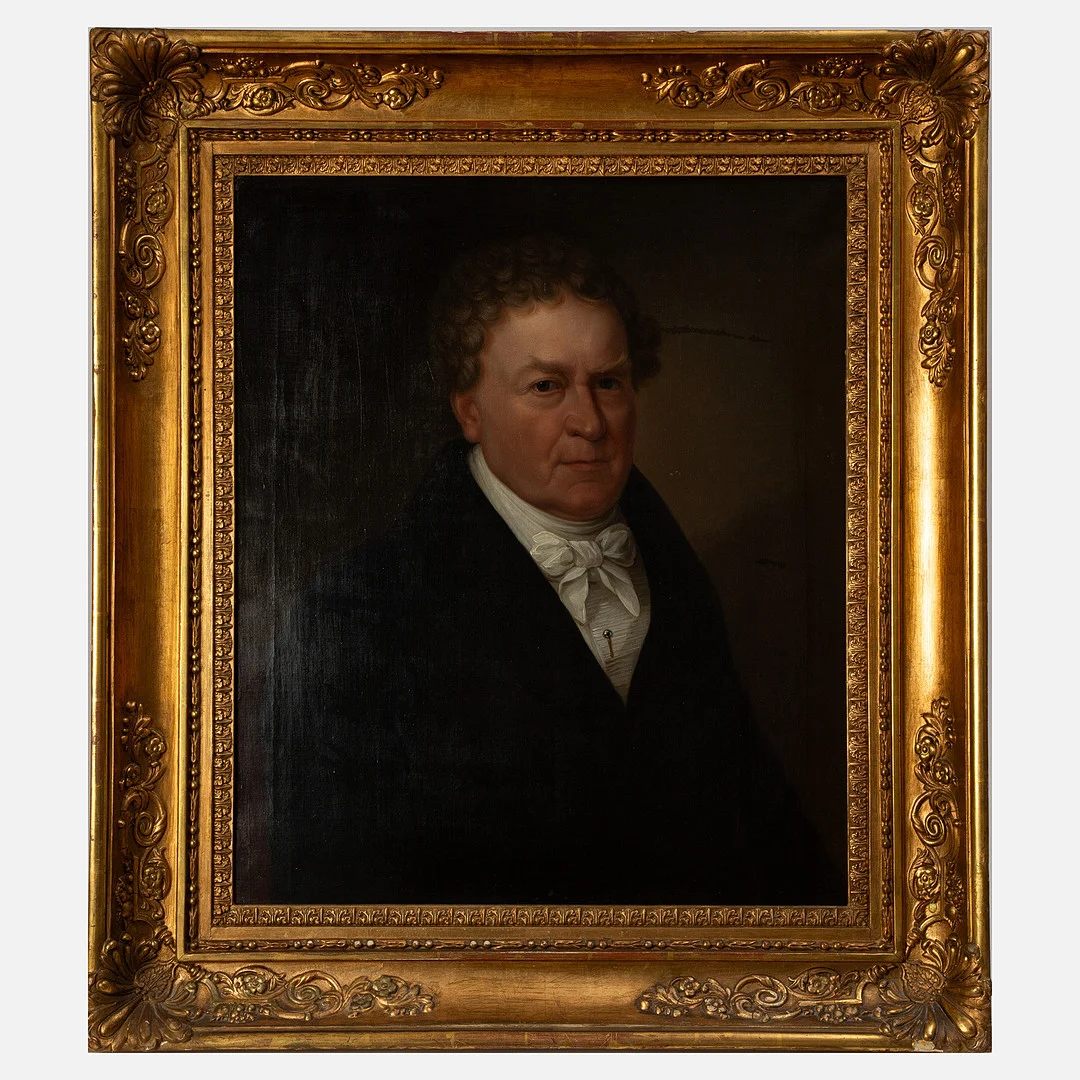 CARL PETER LEHMANN. TILLSKRIVEN. Porträtt föreställande grosshandlare Rolander, olja på duk. — Paintings — Stockholms Auktionsverk Göteborg