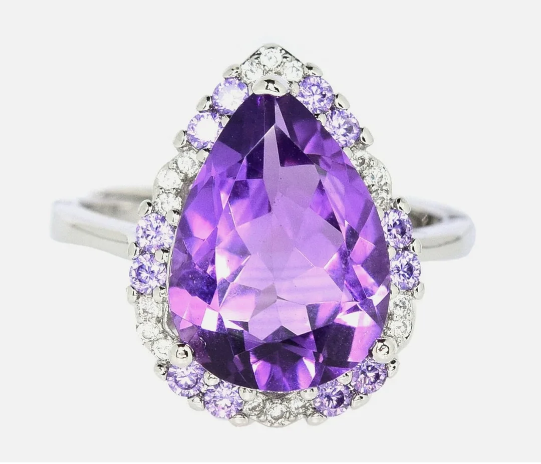 AMETHYST SILVER ADJUSTABLE RING. — Rings — Chalkwell Auctions