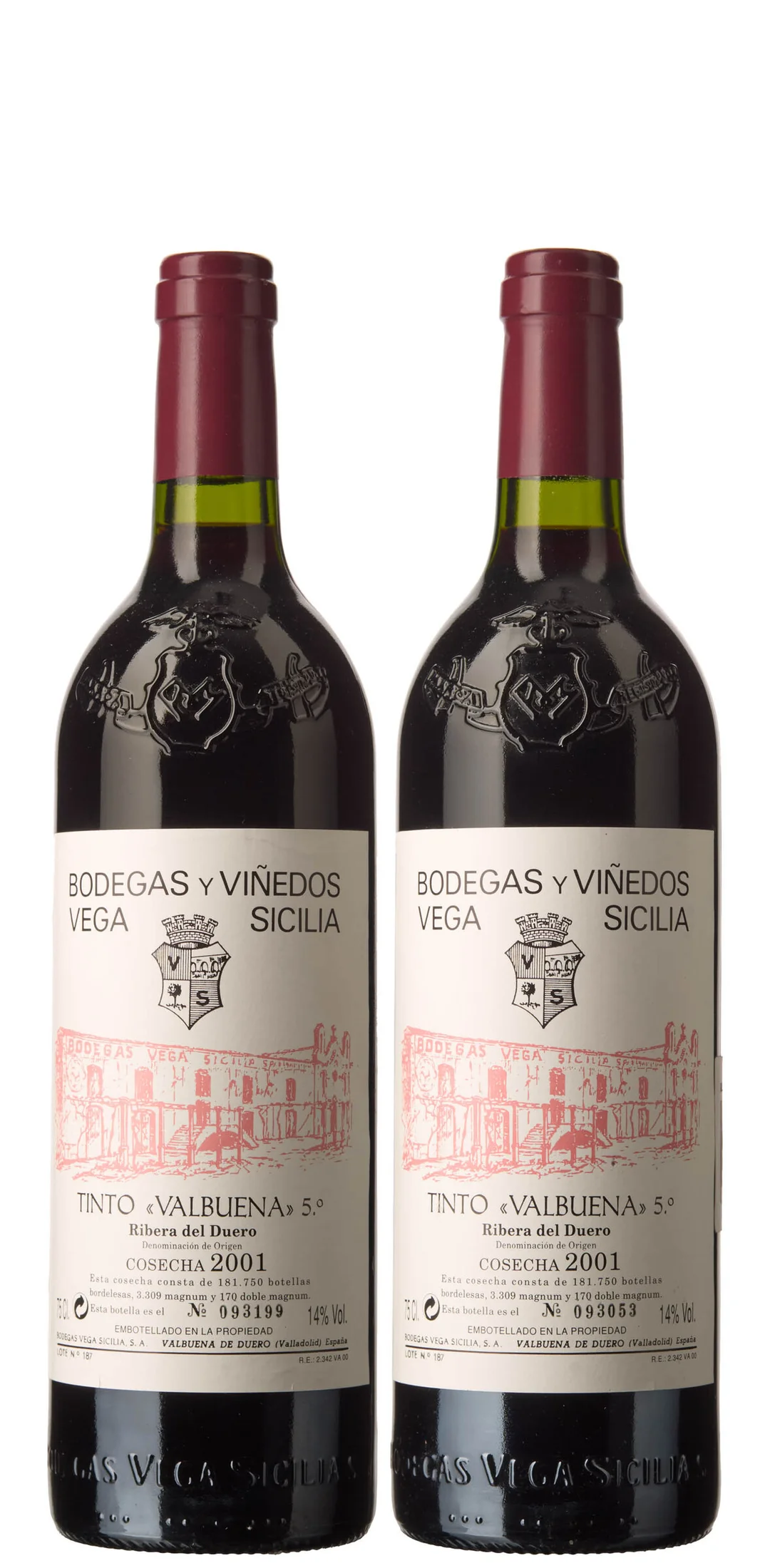 2 x Valbuena 5.º 2001, Vega-Sicilia — 2 x Valbuena 5.º 2001, Vega-Sicilia — Vin/Vin — Blomqvist