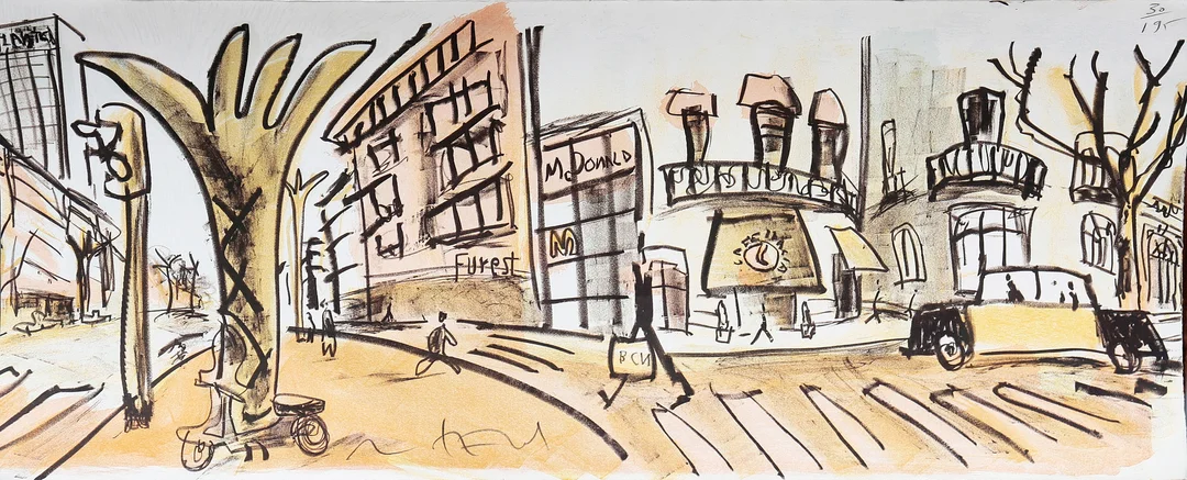 JAVIER BALLESTER, "MONTESOL". Avinguda Diagonal, Barcelona. — Engravings & Prints — Balclis