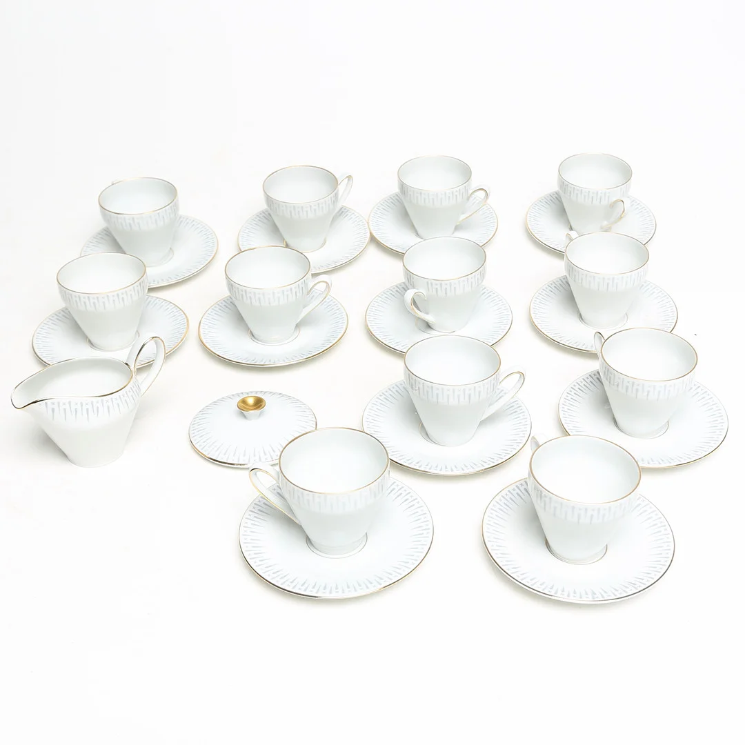 KAFFESERVISDELAR, totalt 14 delar. — Tableware — Kalmar Auktionsverk