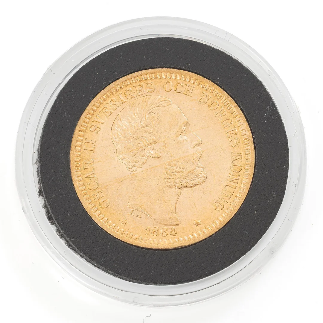 Guldmynt, Sverige, Oskar II, 20 kronor, 1884. — Militaria/Mynt — Bukowskis