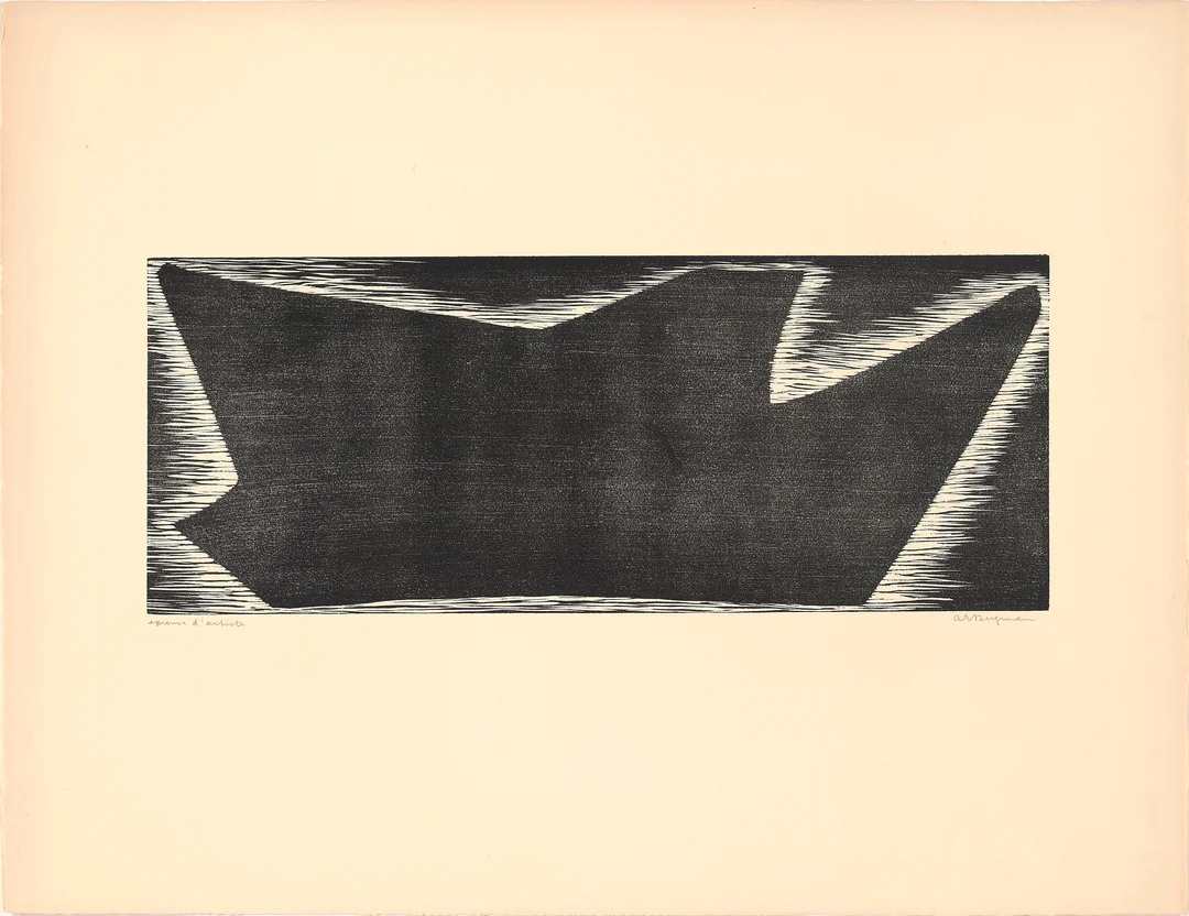 Bergman, Anna-Eva — "GB 6-1957 Sort skip/Navire noire" 1957 — Kunst/Grafikk — Blomqvist