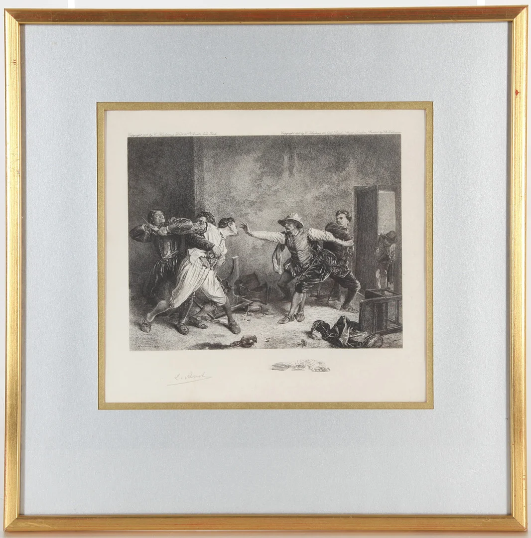 ERNEST MEISSONIER. Kopparstick, tryck efter, "La Rixe", 1916. — Engravings & Prints — Auktionsverket Engelholm