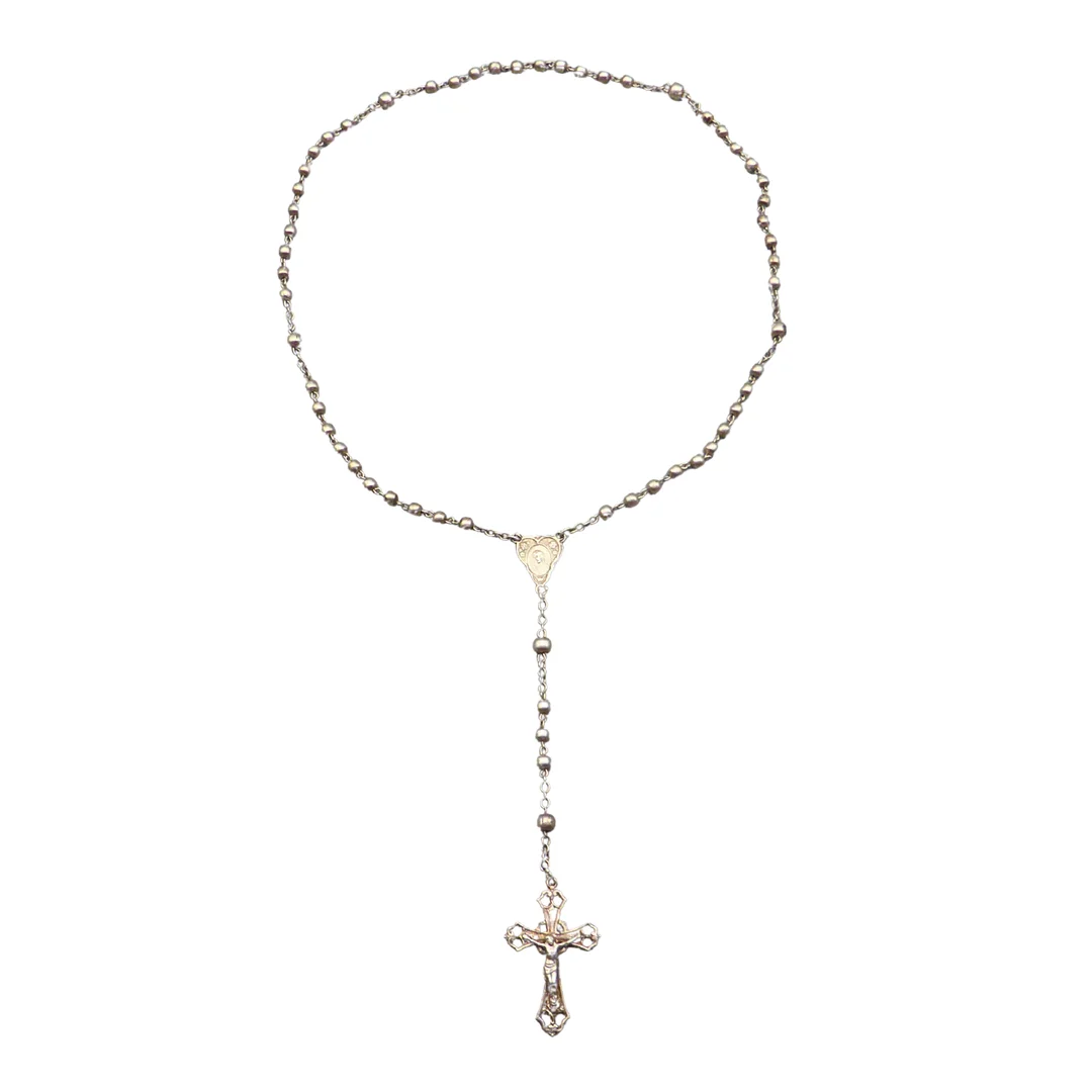 ROSENKRANZ-HALSKETTE AUS 800ER SILBER. — Necklace — Auktionshaus Stuber's Hammerschlag