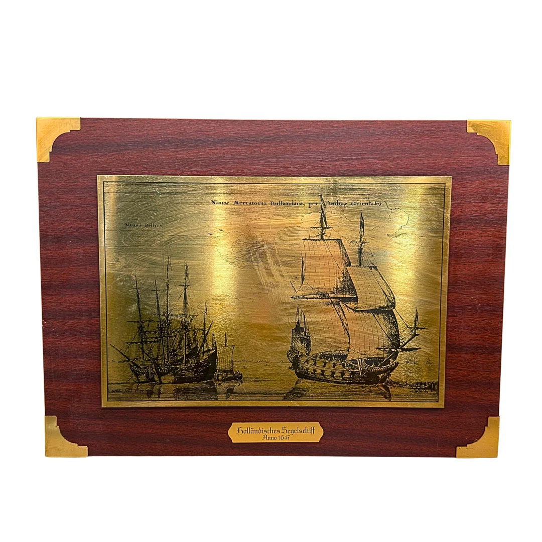 EINE ZINN-GRAFIK DES HOLLÄNDISCHEN SEAELSCHIFFS AUF HOLZ. — Engravings & Prints — Auktionshaus Stuber's Hammerschlag