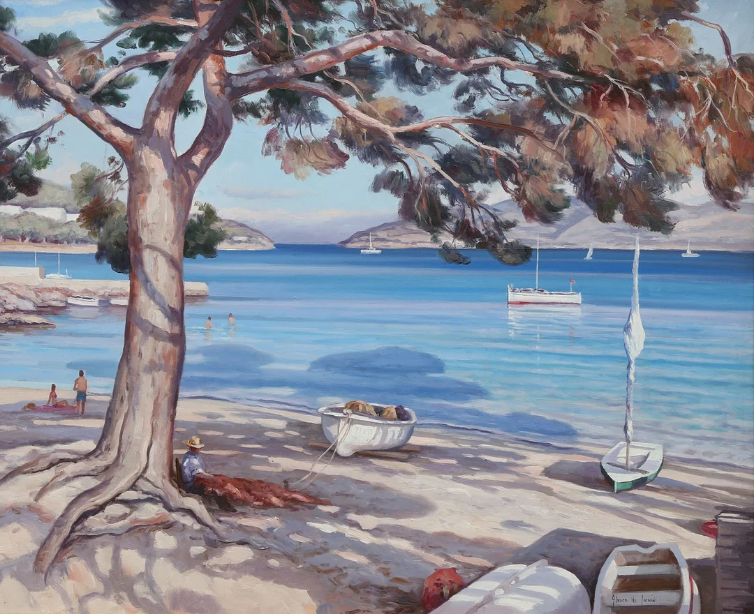 ÁLVARO DE JARANDI. Seaside view. — Paintings — Balclis