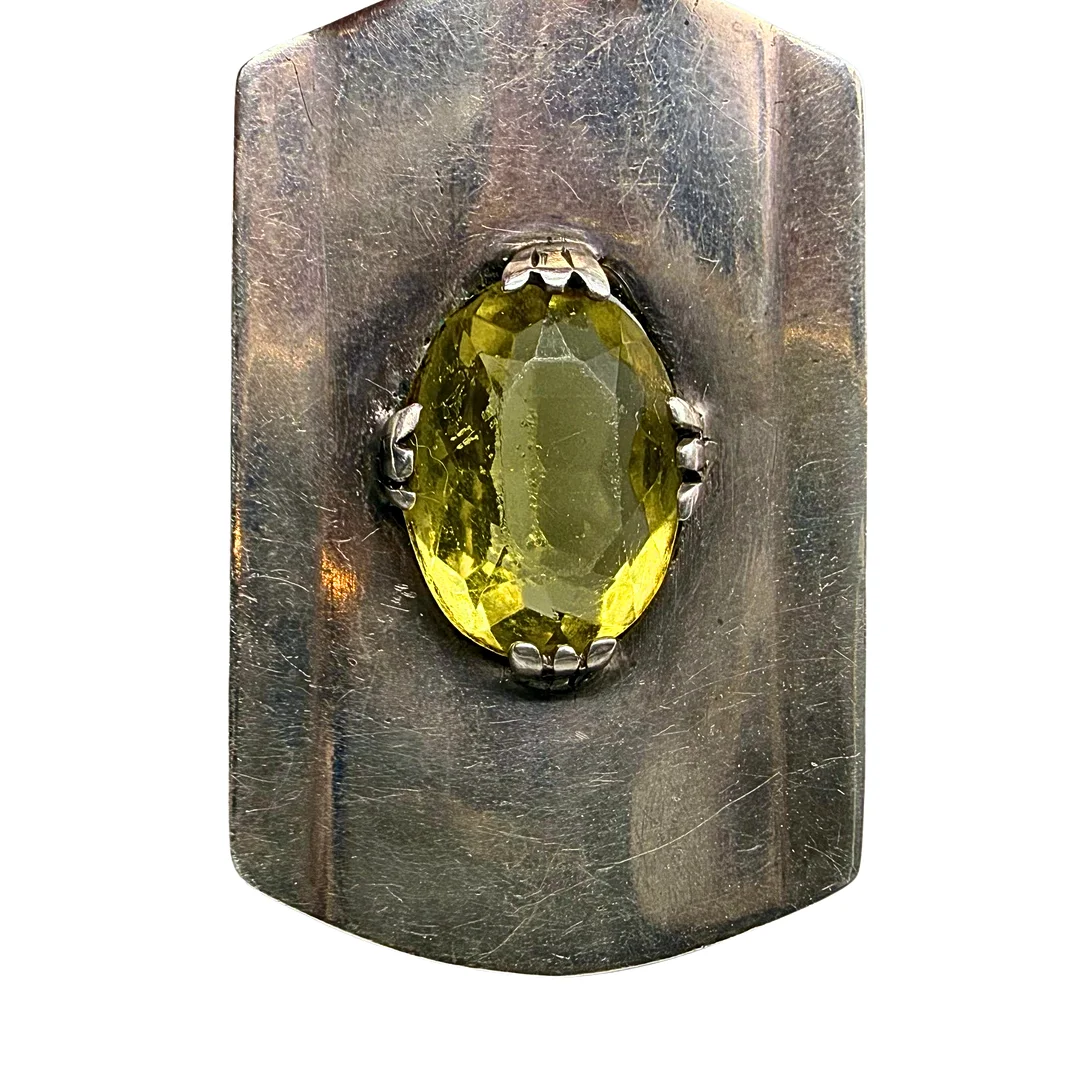 900ER SILBERANHÄNGER MIT EINEM CITRIN. — Brooches & Pendants — Auktionshaus Stuber's Hammerschlag
