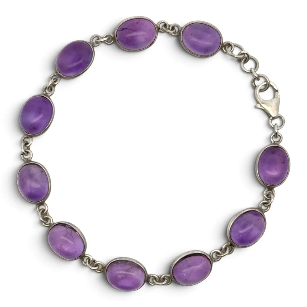 AMETHYST SILVER BRACELET. — Bracelets — Griffin’s Auctioneers