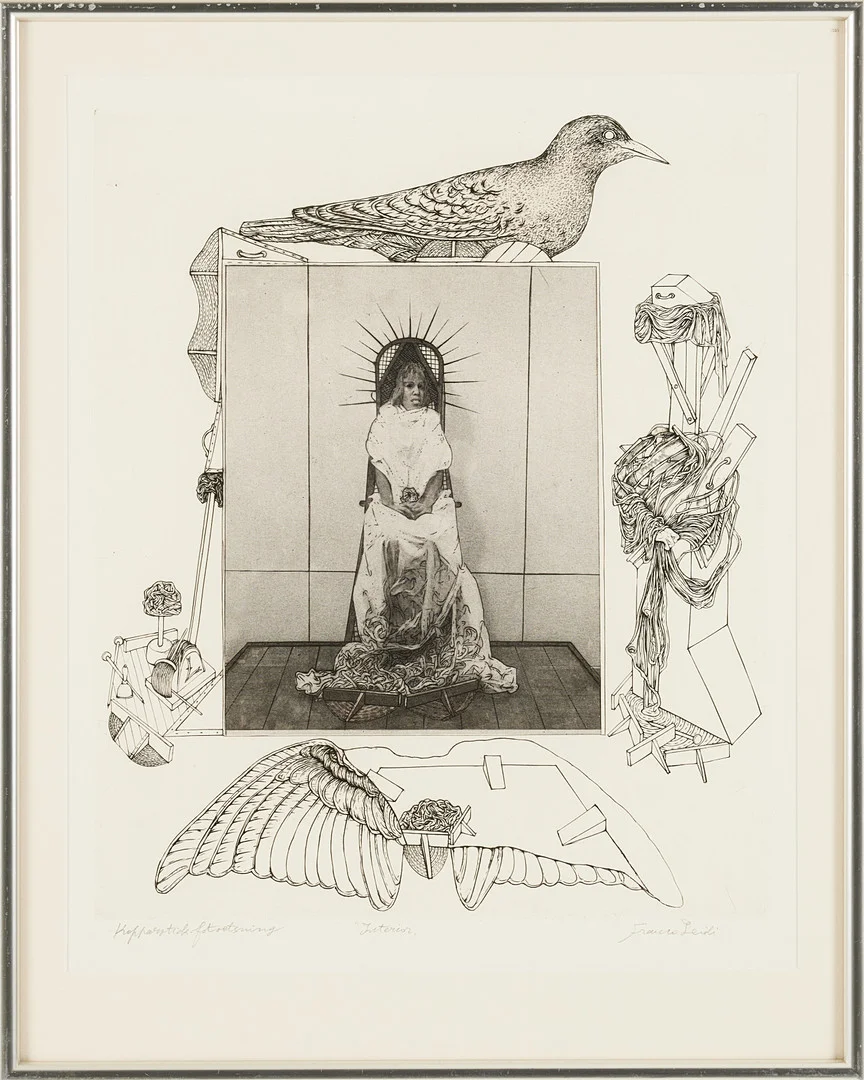 FRANCO LEIDI (1933-2008). "Interior". — Engravings & Prints — Stockholms Auktionsverk Magasin 5