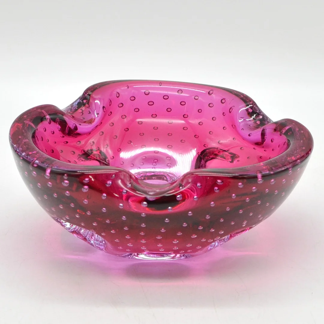 ARCHIMEDE SEGUSO. MURANO DESIGNERSCHALE, STUDIOGLAS, SOMMERSO, BULLICANTE, ITALIEN, UM 1950. — Art glass — Kunst- und Auktionshaus Kleinhenz