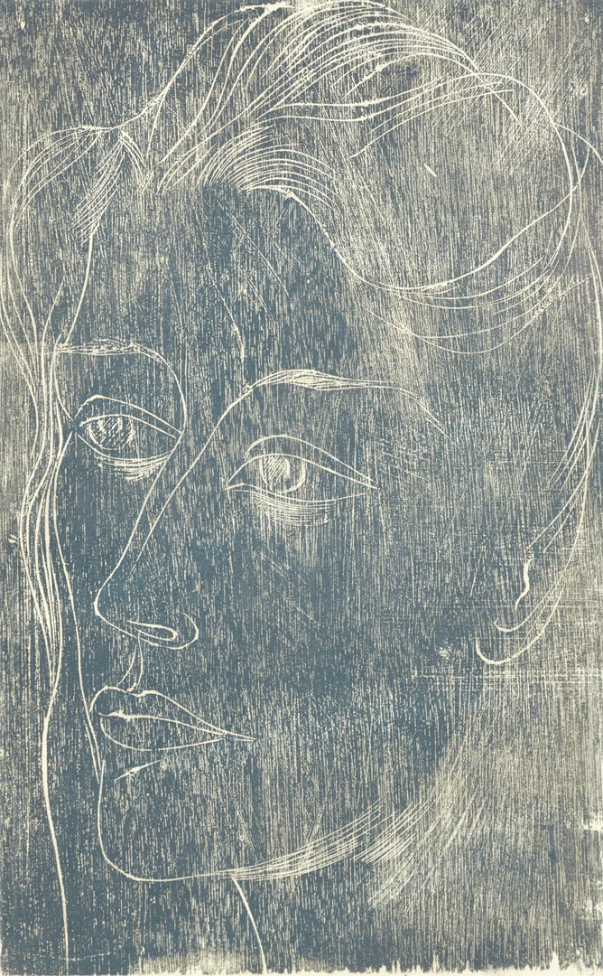 ADJA YUNKERS (LETTLAND/USA, 1900-1983), "Damportrtätt", signerad, träsnintt. — Engravings & Prints — Crafoord Auktioner Stockholm