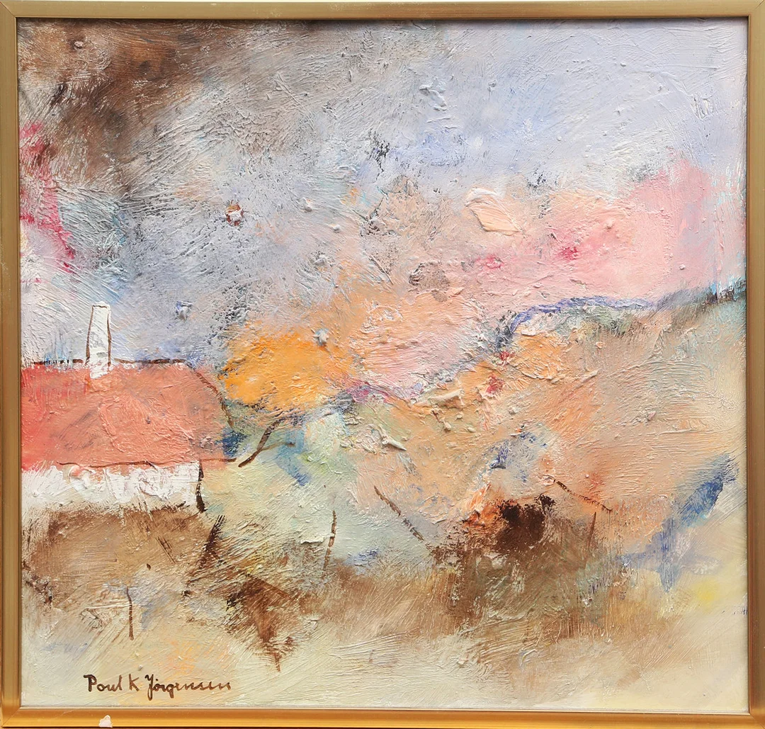 POUL K JÖRGENSEN. OLJA, på pannå, signerad. — Paintings — Kalmar Auktionsverk