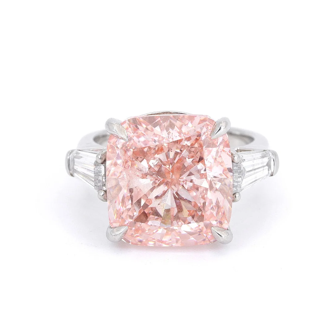 PLATINUM 13.11CT PINK DIAMOND RING. — Rings — Chalkwell Auctions