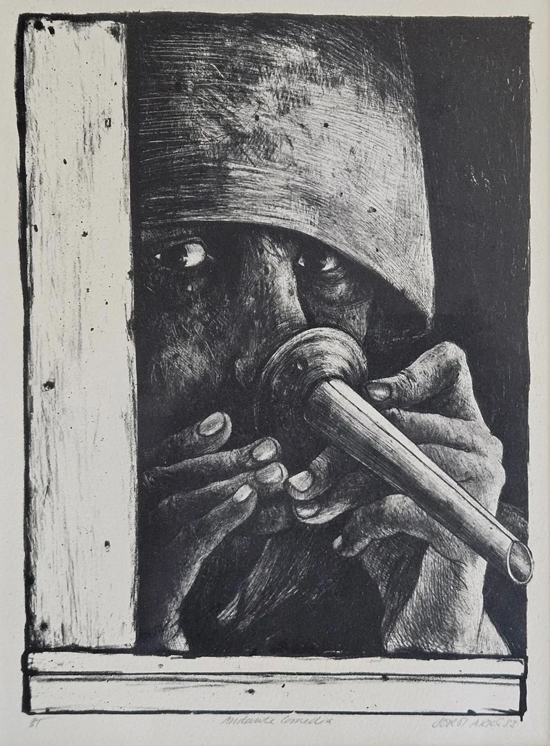 JORDI ARKÖ. "Andante Comedia". Litografi, PT, signerad Jordi Arkö och daterad 83. — Engravings & Prints — Auktionshuset Thörner & Ek