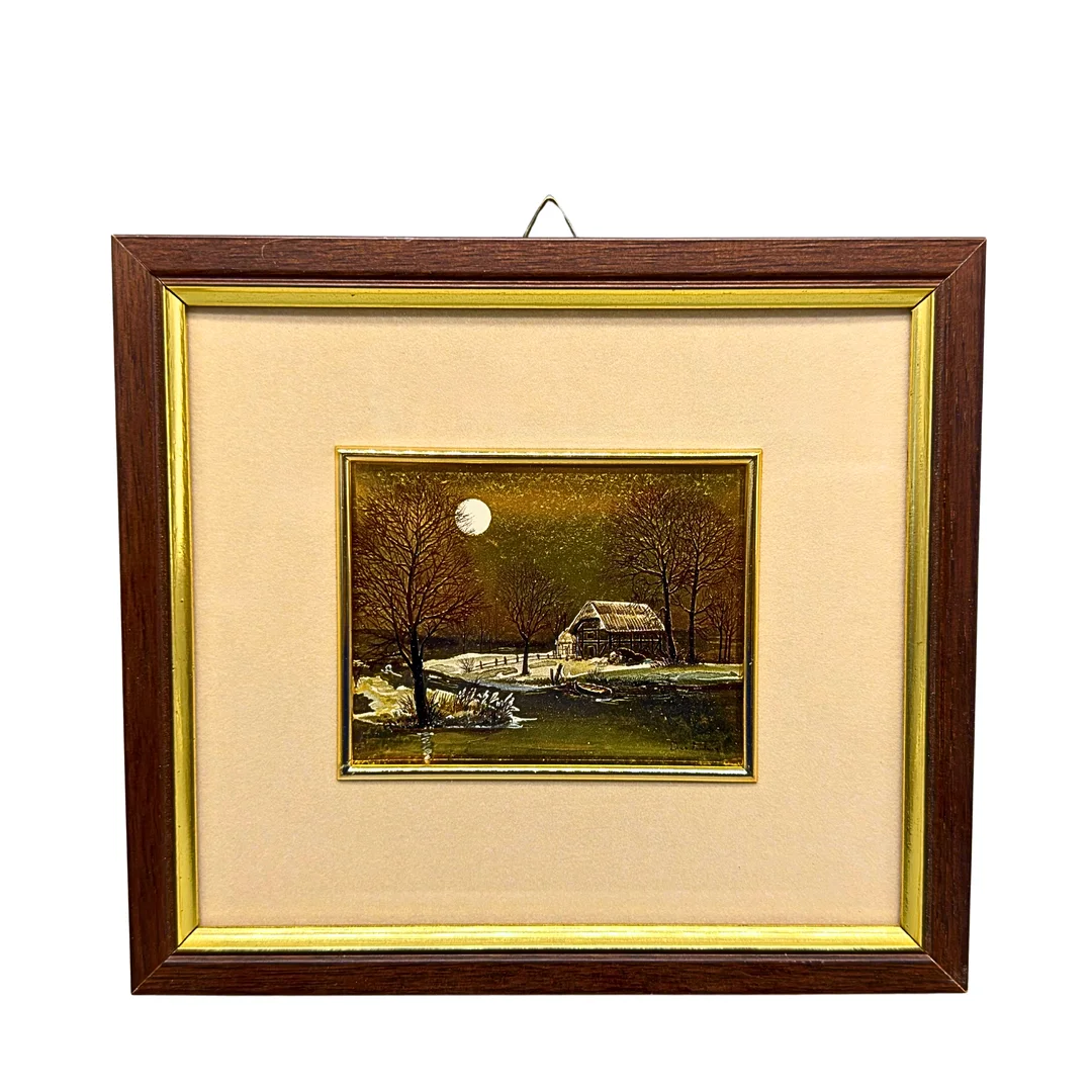 DINO FONTANA. MINIATURGOLDDRUCK EINER LANDSCHAFTSSZENE. — Paintings — Auktionshaus Stuber's Hammerschlag