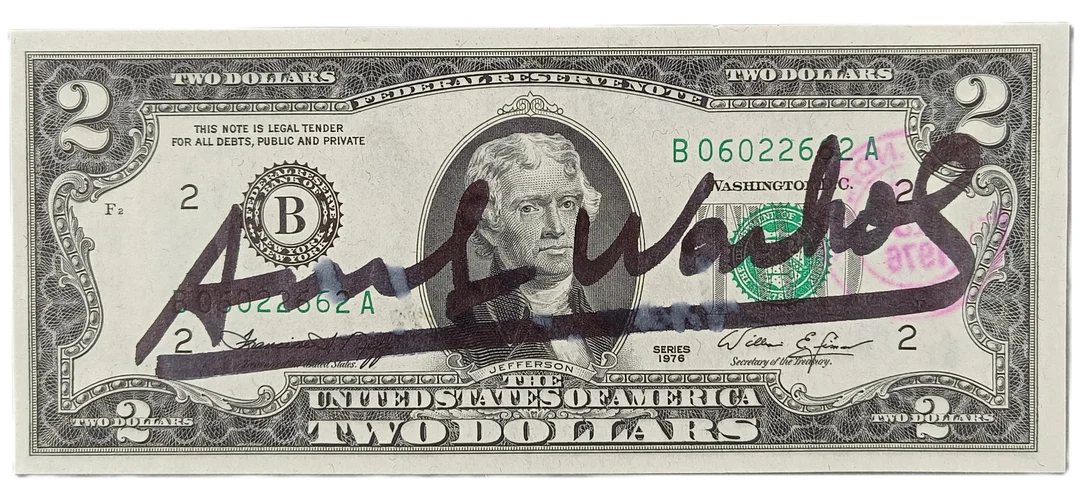 WARHOL, ANDY. NACH. „Two Dollar Bill“ mit Signatur, 1976. — Other — Auktionshaus Blank