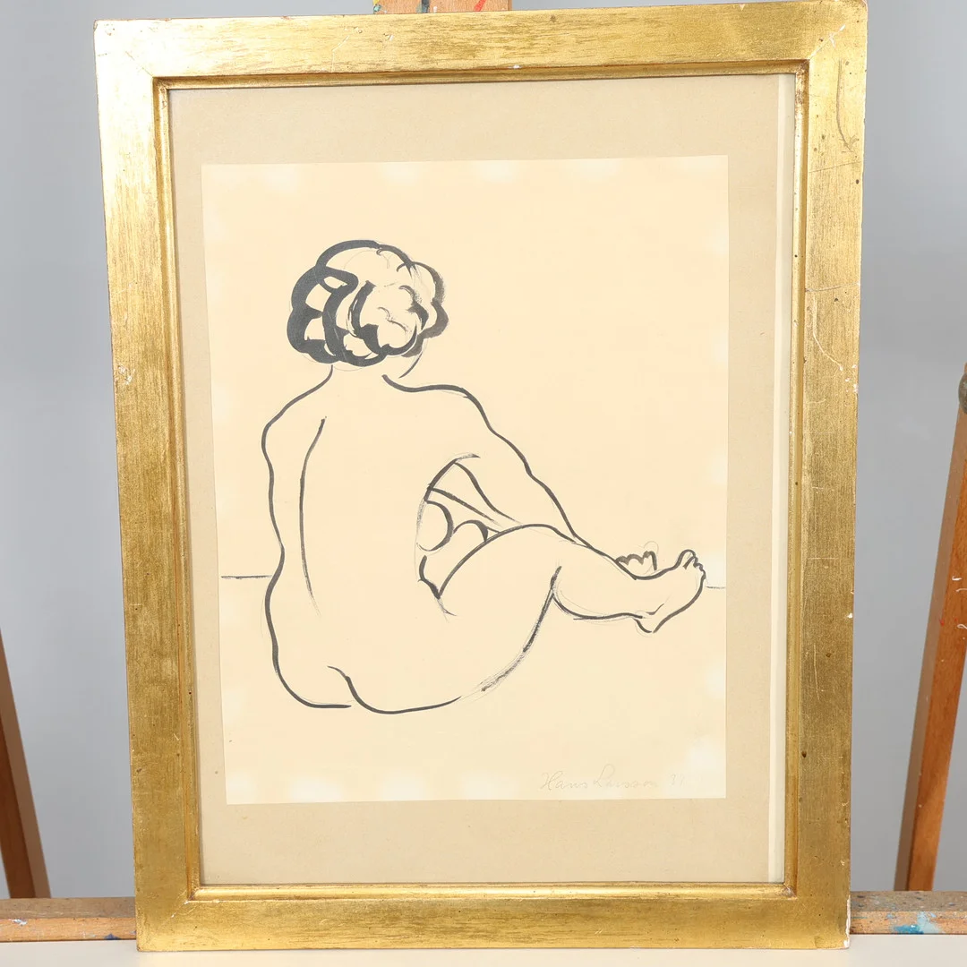 HANS LARSSON. TECKNING signerad och daterad 31. — Drawings — Höörs Auktionshall