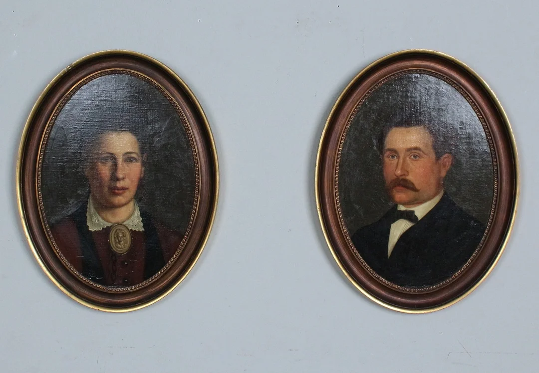 Paar Biedermeierportraits, 19 Jh., Öl auf Leinwand. — Paintings — Stockholms Auktionsverk Düsseldorf/Neuss