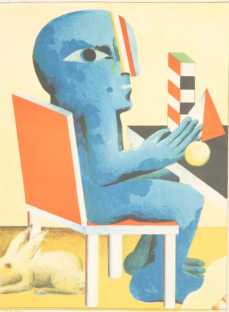 HORST ANTES (GEB. 1936). Figur am Tisch. — Engravings & Prints — Stockholms Auktionsverk Hamburg