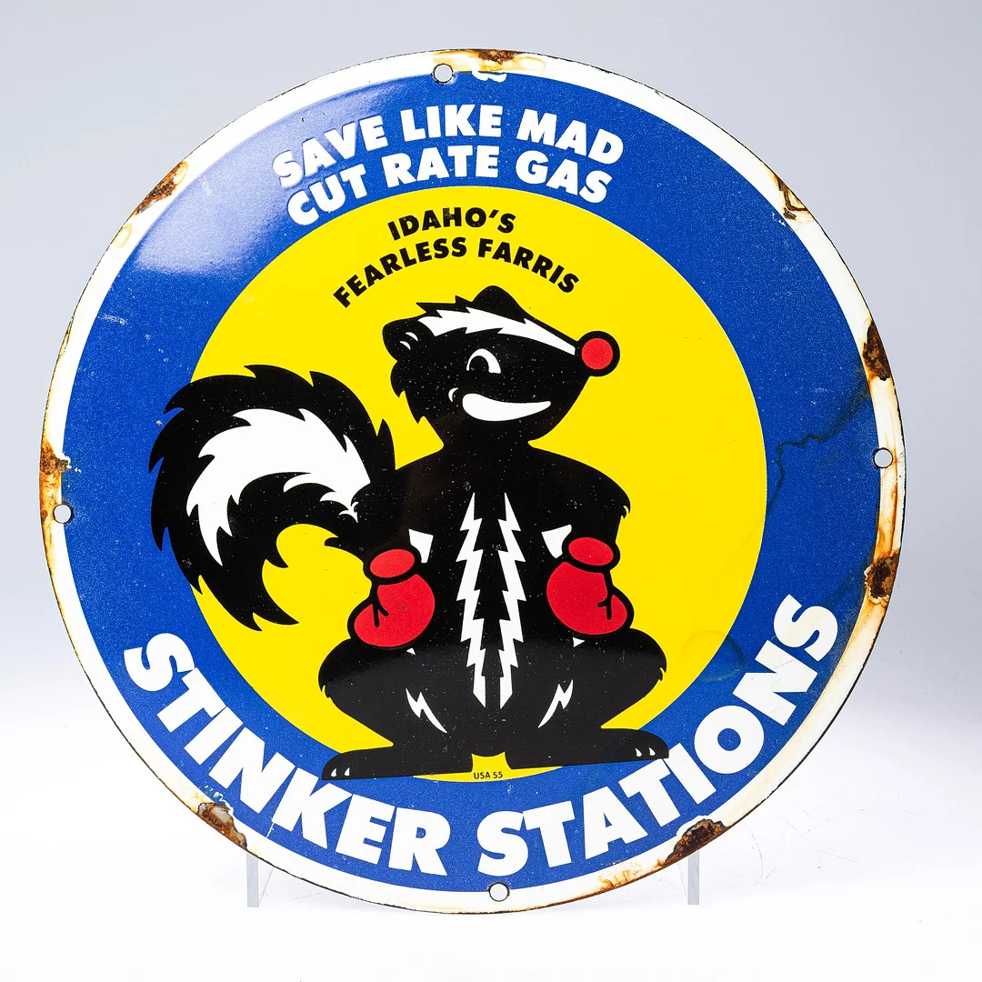 Emaljskylt Stinker Stations Idaho Gas. — Advertising & Signs — Handelslagret Auktionsservice