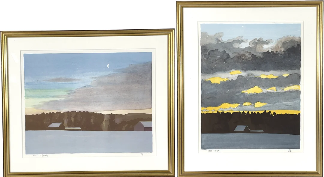 PER ANDERSSON, 2 st färglitografier, signerade och numrerade. — Engravings & Prints — Roslagens Auktionsverk