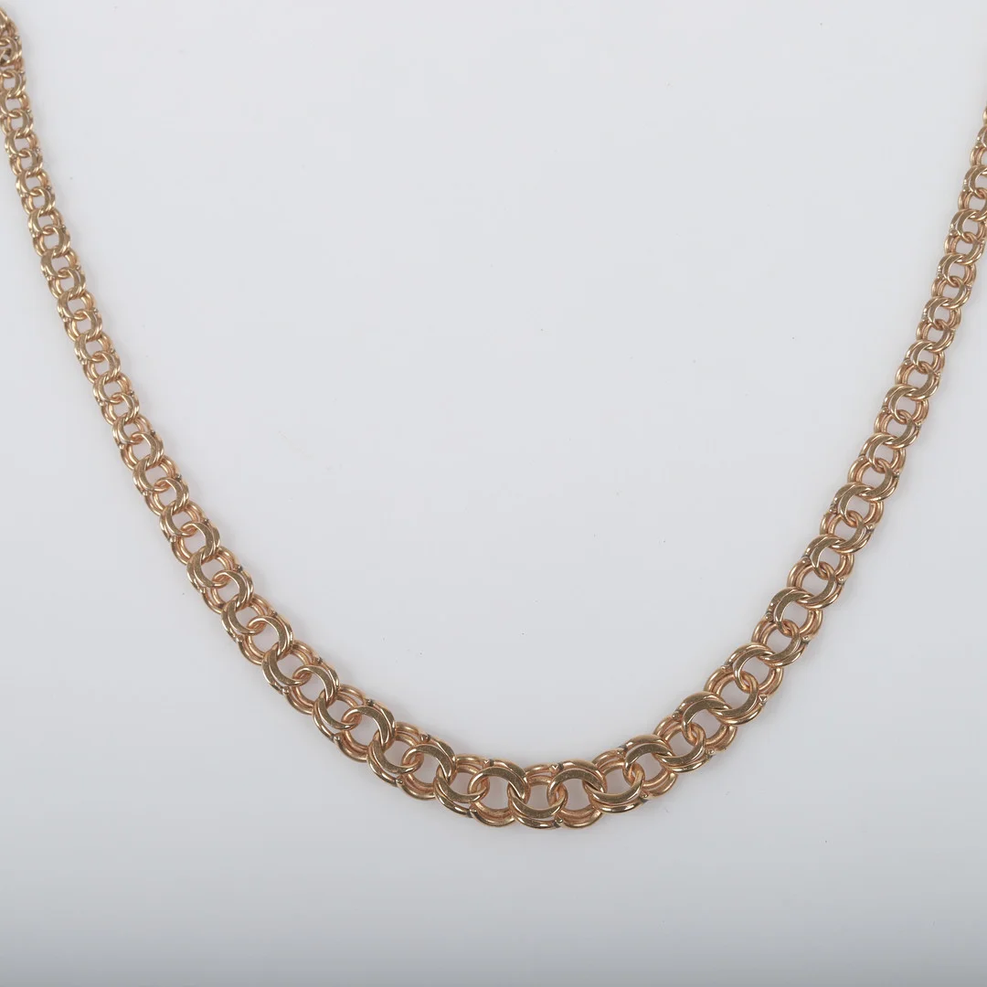 COLLIER, doserad Bismarcklänk, 18 K guld. — Necklace — Helsingborgs Auktionskammare