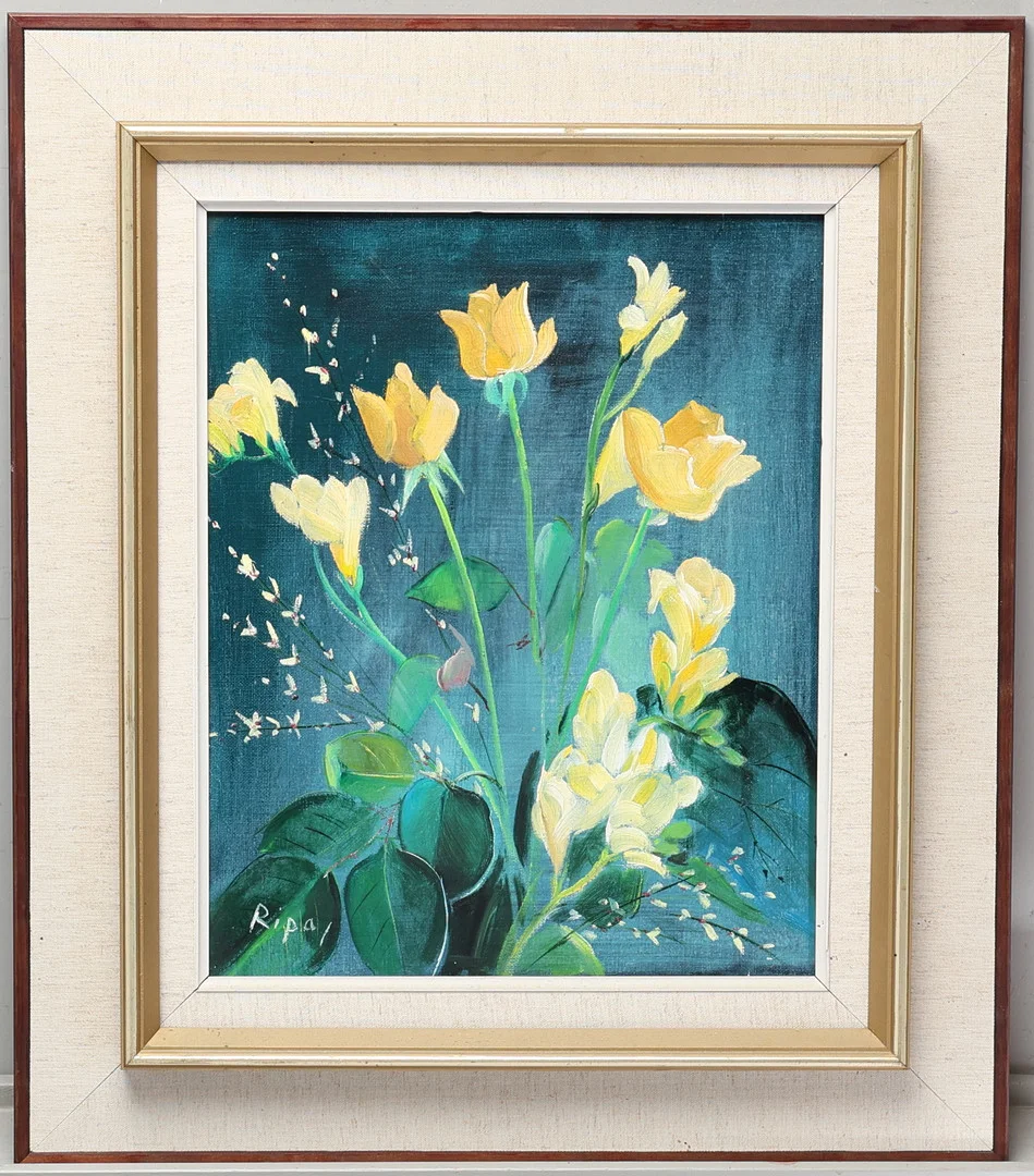 HANS RIPA. Olja på duk, blomsterstilleben, signerad. — Paintings — Gomér & Andersson Jönköping