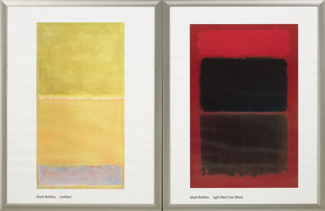 MARK ROTHKO. EFTER. Offsettryck, "Untitled" samt "Light Red Over Black", Tate Gallery, London, 2000. — Engravings & Prints — Stockholms Auktionsverk Sickla