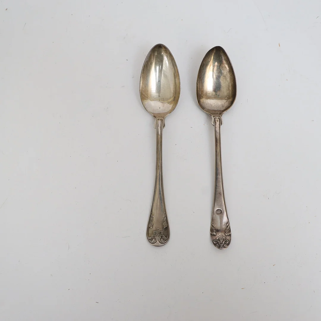 MATSKEDAR 2st, silver, modell gammal fransk. — Silver — Falun Auktionsbyrå