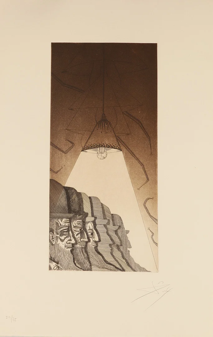 JOAN PONÇ. "llum i perfils" serie la metamorfosis de kafka. estampación al aguafuerte sobre papel. polígrafa obra gráfica. firmada y justificada a lápiz. 1978. — Engravings & Prints — Barcelona Auctions