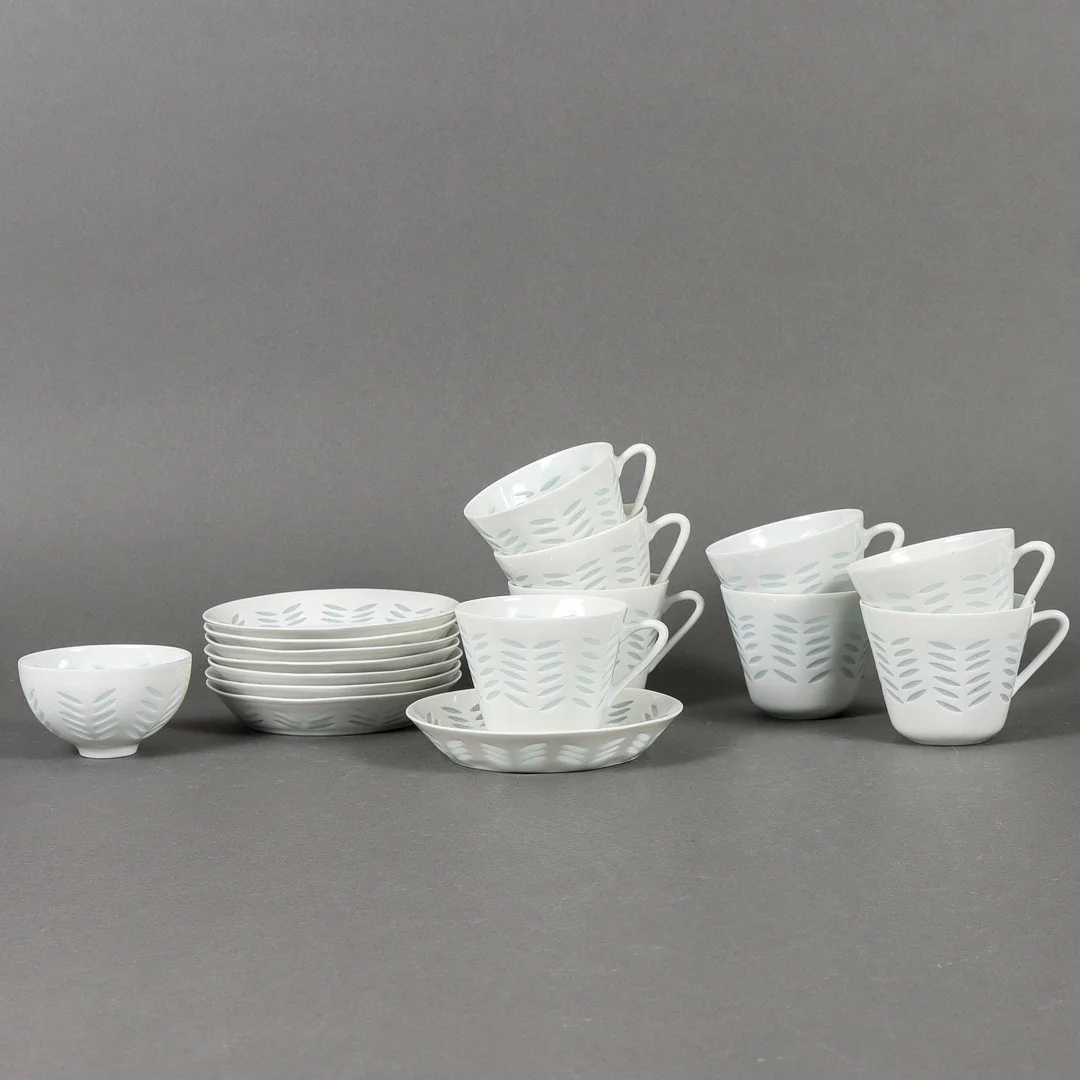 KAFFESERVIS Friedl Holzer-Kjellberg, Risporslin, Arabia. — Tableware — Karlstad Hammarö Auktionsverk